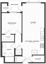 1 Bed/1 Bath-A6a 1209 floor plan